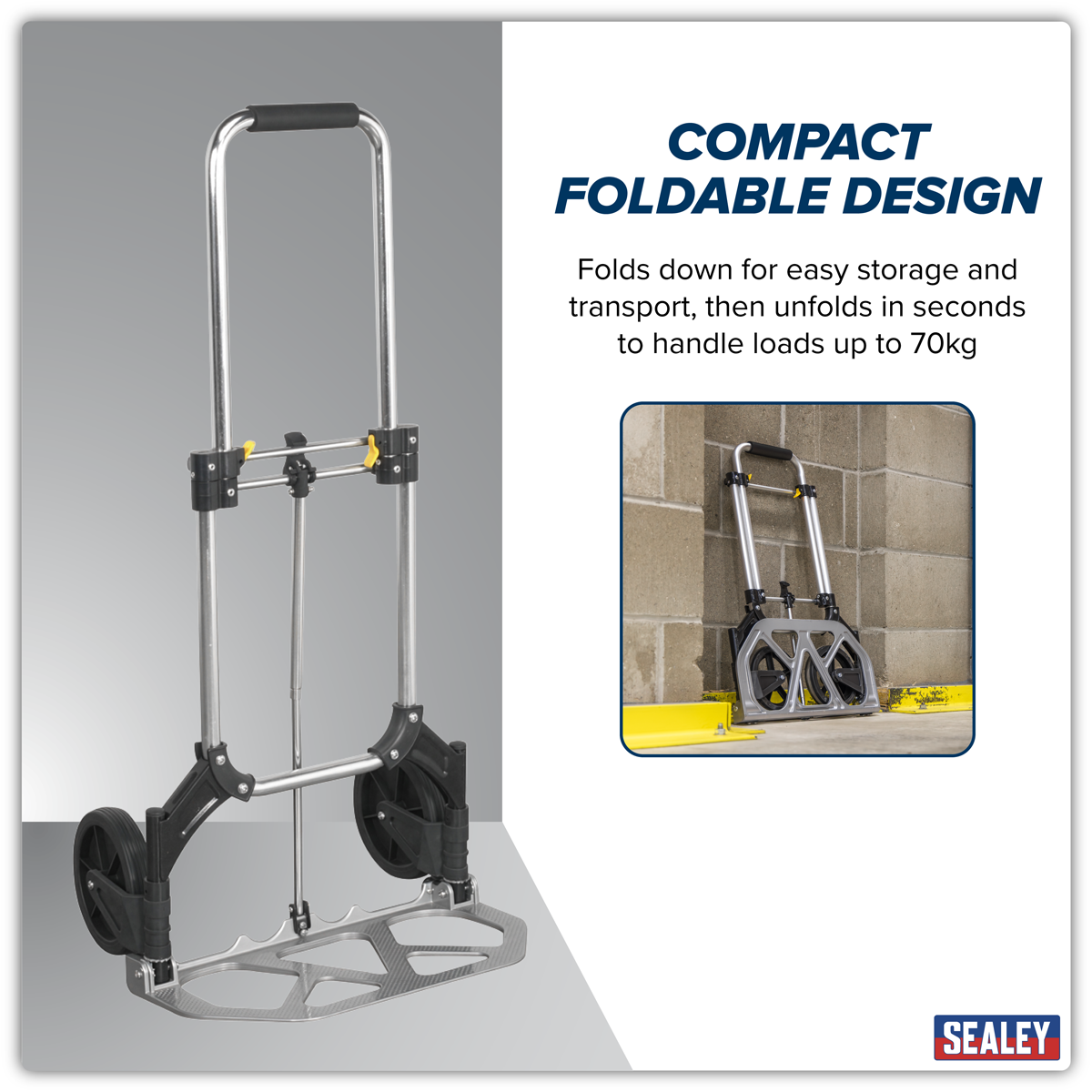Sealey ST33 Aluminium Folding Sack Truck 70kg Capacity - additional view 5