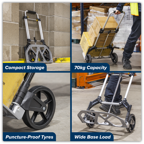 Sealey ST33 Aluminium Folding Sack Truck 70kg Capacity - additional view 2