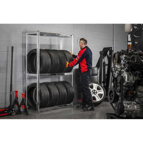 Sealey STR008 2-Level Tyre Rack with Shelf 150kg Capacity Per Level - additional view 2