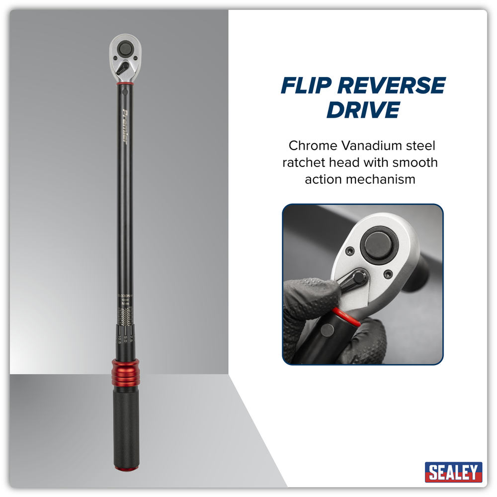 Sealey STW905B Premier Black Torque Wrench Micrometer 1/2"Sq Drive Calibrated 60-330Nm - additional view 11