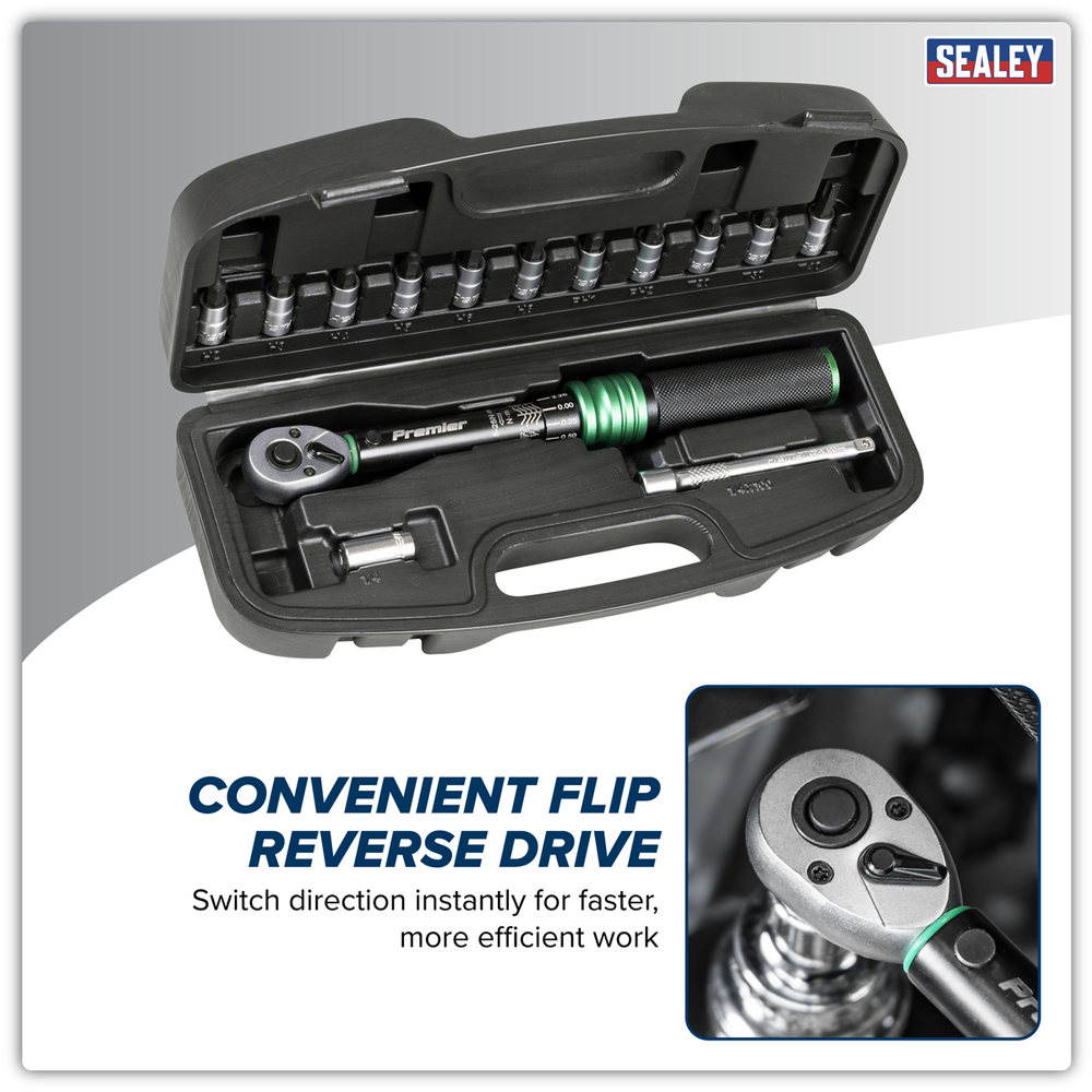 Sealey STW911B Torque Wrench Set 1/4"Sq Drive 5-25Nm 14pc - additional view 3