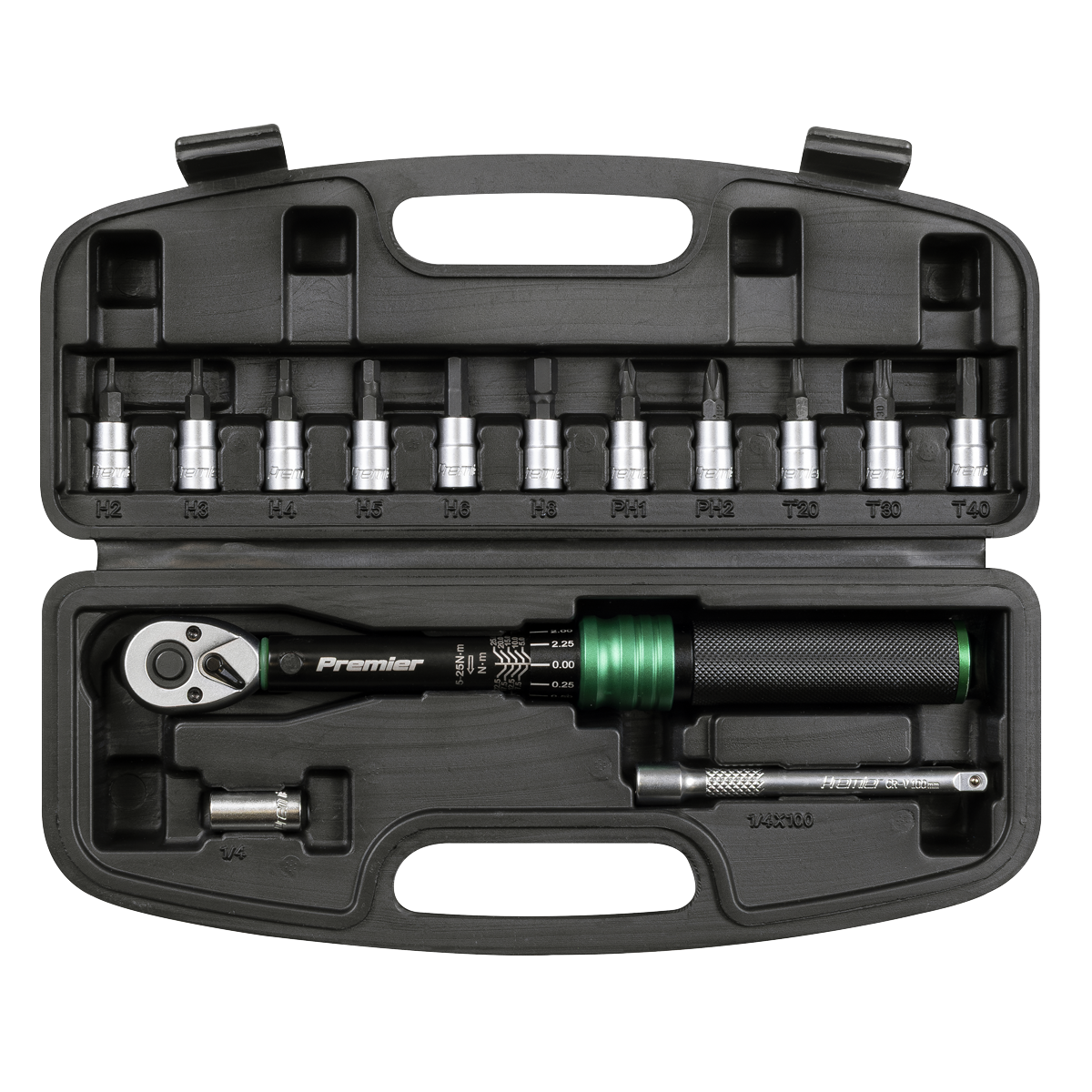 Sealey STW911B Torque Wrench Set 1/4"Sq Drive 5-25Nm 14pc - additional view 2
