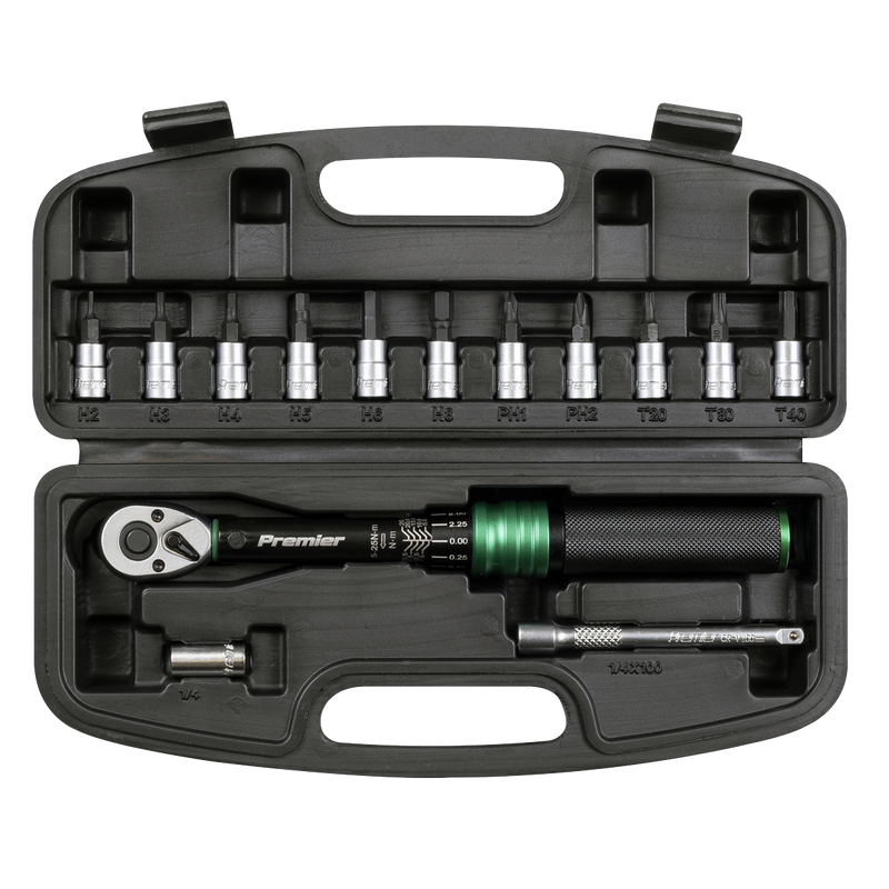 Sealey STW911B Torque Wrench Set 1/4"Sq Drive 5-25Nm 14pc - additional view 2