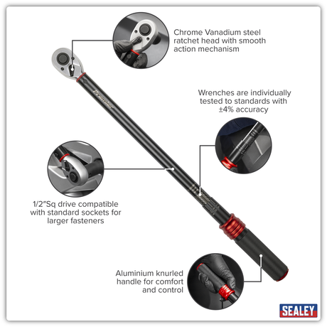 Sealey STW915B Premier Black Torque Wrench Set 1/2"Sq Drive 60-330Nm 8pc - additional view 2
