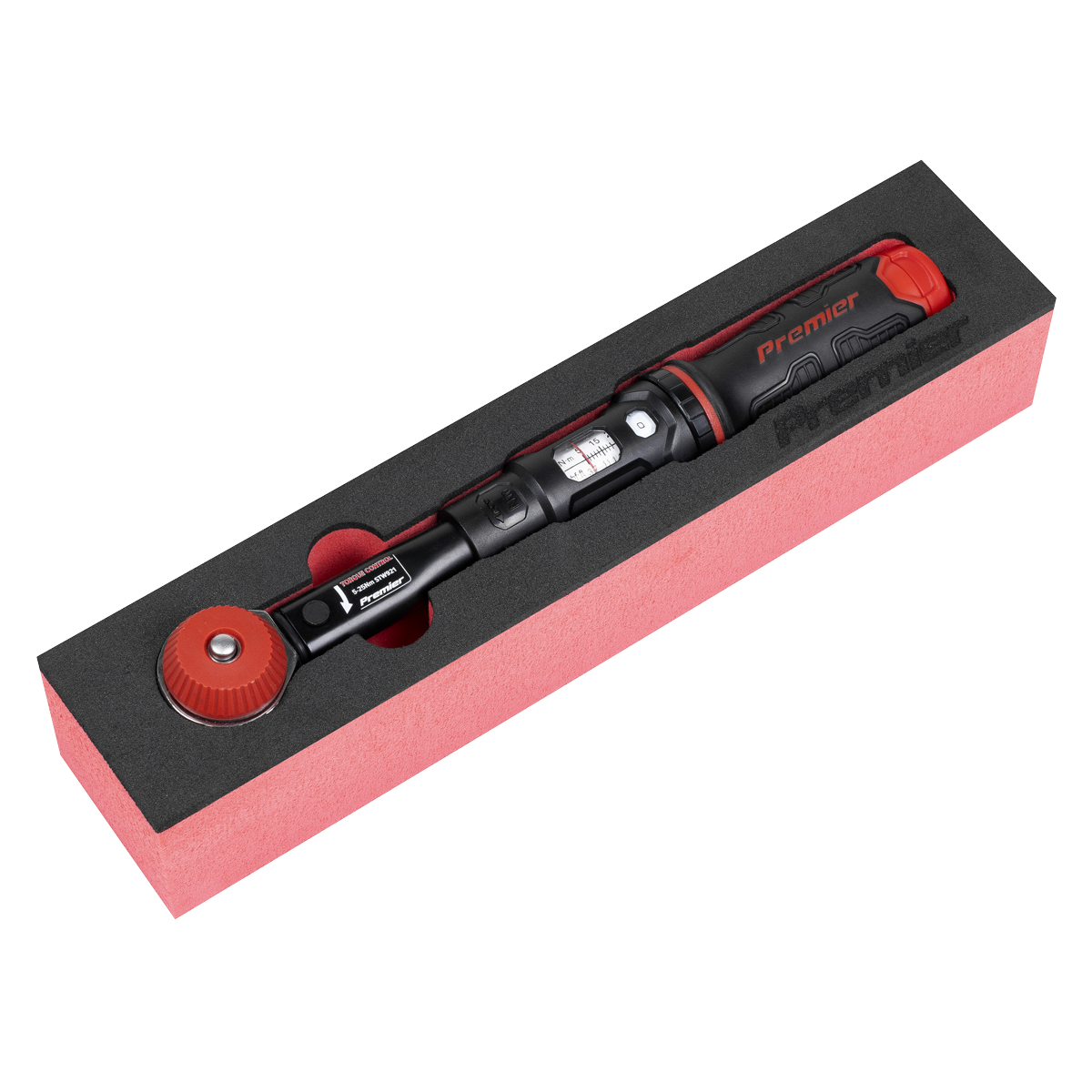 Sealey STW921 Premier Black Calibrated Micrometer Torque Wrench with 1/4"Sq Push-Through Drive 5-25Nm