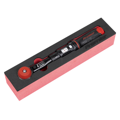 Sealey STW921 Premier Black Calibrated Micrometer Torque Wrench with 1/4"Sq Push-Through Drive 5-25Nm