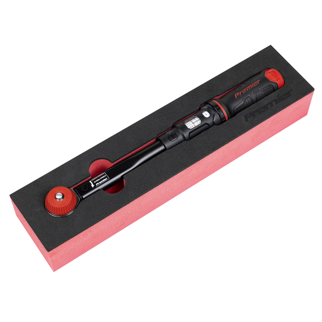 Sealey STW922 Premier Black Calibrated Micrometer Torque Wrench with 3/8"Sq Push-Through Drive 10-50Nm