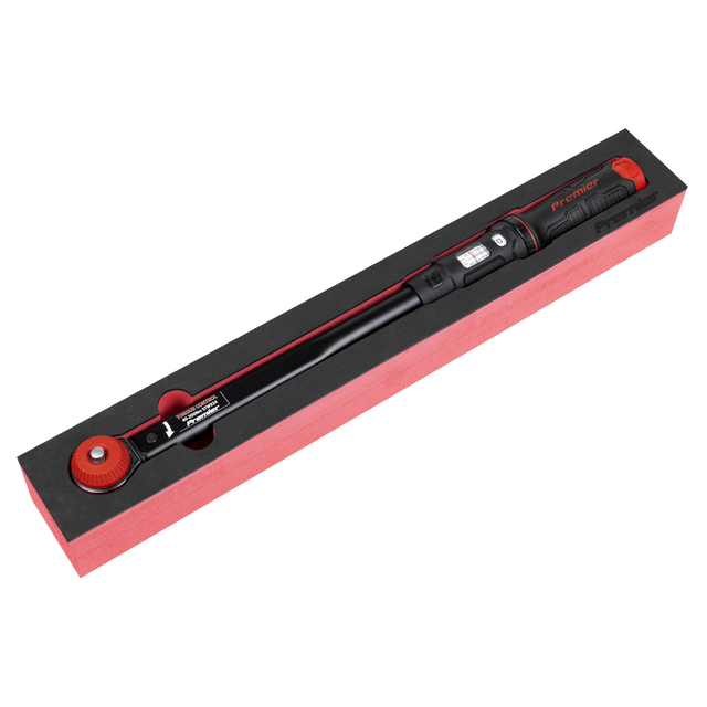 Sealey STW924 Premier Black Calibrated Micrometer Torque Wrench with 1/2"Sq Push-Through Drive 40-200Nm