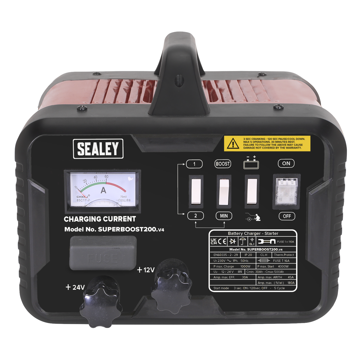 Sealey SUPERBOOST200 12/24V Starter/Charger 200/45A 230V - additional view 2
