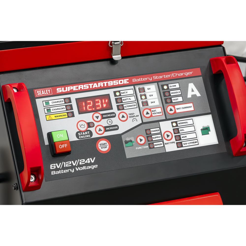 Sealey SUPERSTART950E 6/12/24V Battery Starter/Charger 950A - additional view 2