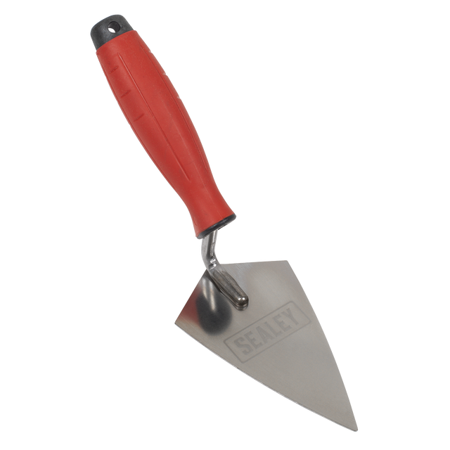 Sealey T1222 Stainless Steel Sharp Pointing Trowel with Rubber Handle 140mm