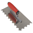 Sealey T6701 Stainless Steel Semicircle Tooth Trowel with Rubber Handle & Aluminium Foot 270mm