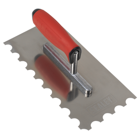 Sealey T6701 Stainless Steel Semicircle Tooth Trowel with Rubber Handle & Aluminium Foot 270mm