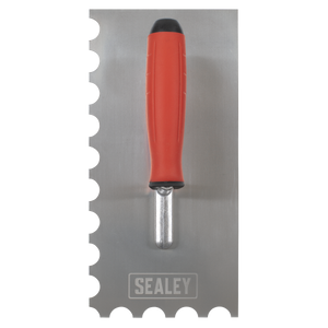 Sealey T6701 Stainless Steel Semicircle Tooth Trowel with Rubber Handle & Aluminium Foot 270mm - additional view 3