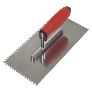 Sealey T7804 Stainless Steel 4mm Notched Trowel with Rubber Handle 270mm - additional view 3