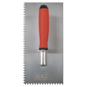 Sealey T7804 Stainless Steel 4mm Notched Trowel with Rubber Handle 270mm - additional view 4