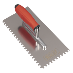 Sealey T7806 Stainless Steel 6mm Notched Trowel with Rubber Handle 270mm