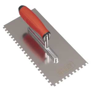 Sealey T7806 Stainless Steel 6mm Notched Trowel with Rubber Handle 270mm