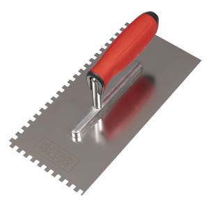 Sealey T7806 Stainless Steel 6mm Notched Trowel with Rubber Handle 270mm - additional view 2