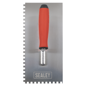 Sealey T7806 Stainless Steel 6mm Notched Trowel with Rubber Handle 270mm - additional view 3