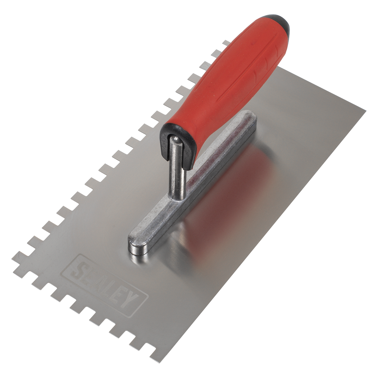 Sealey T7808 Stainless Steel 8mm Notched Trowel with Rubber Handle 270mm - additional view 3