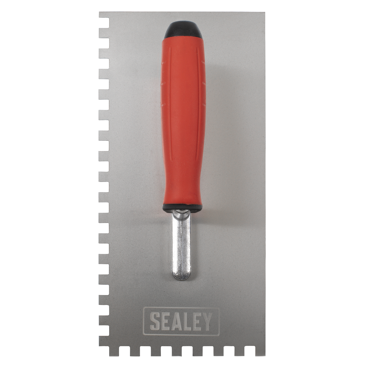Sealey T7808 Stainless Steel 8mm Notched Trowel with Rubber Handle 270mm - additional view 4