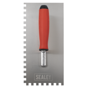 Sealey T7808 Stainless Steel 8mm Notched Trowel with Rubber Handle 270mm - additional view 4