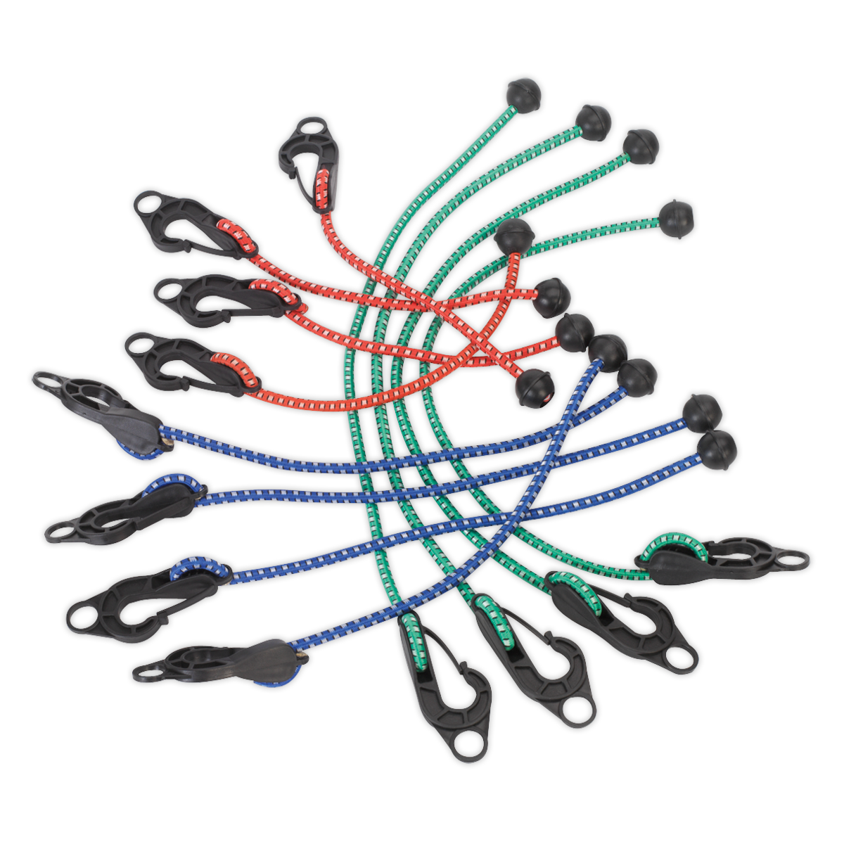 Sealey TARP12 Assorted Tarpaulin Bungee Cord Set 12pc