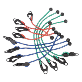 Sealey TARP12 Assorted Tarpaulin Bungee Cord Set 12pc