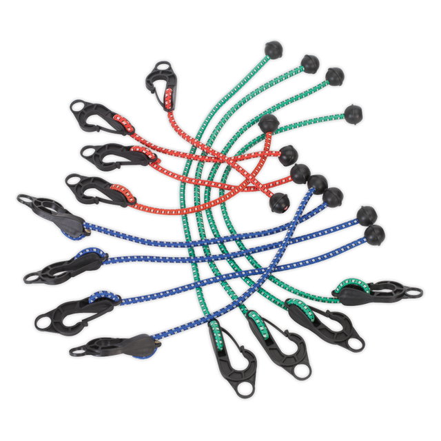 Sealey TARP12 Assorted Tarpaulin Bungee Cord Set 12pc