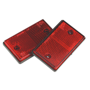 Sealey TB24 Reflex Reflector Oblong Red - Pack of 2