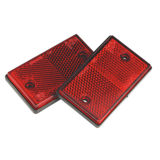 Sealey TB24 Reflex Reflector Oblong Red - Pack of 2