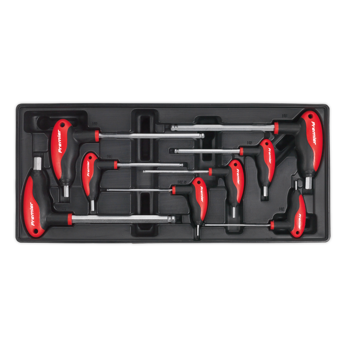 Sealey TBT06 Premier T-Handle Ball-End Hex Key Set with Tool Tray 8pc