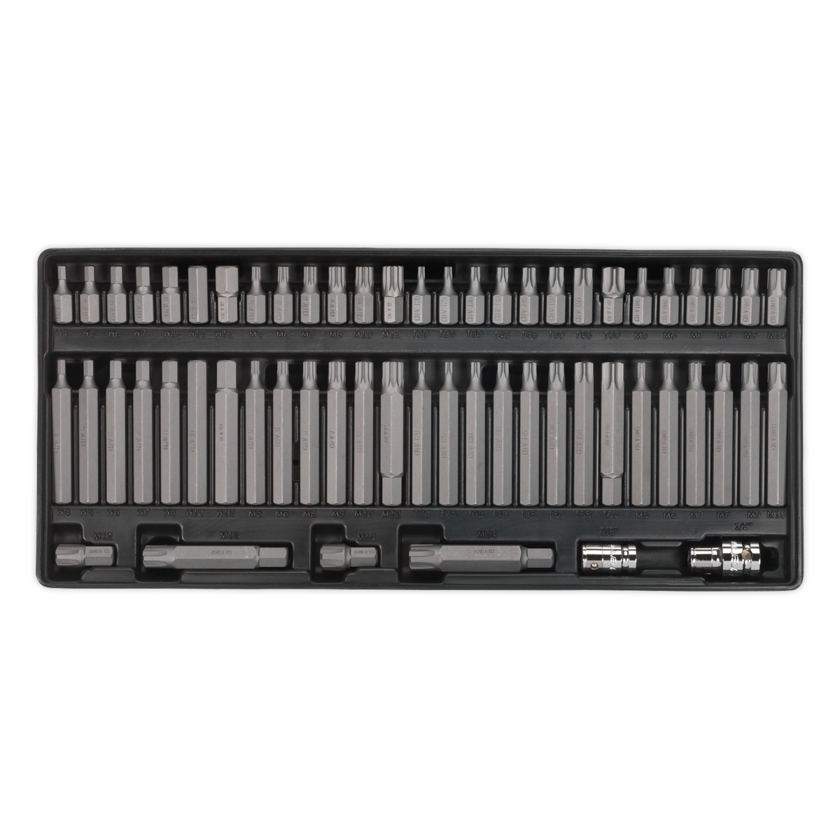 Sealey TBT11 Premier Security TRX-Star*/Hex/Ribe/Spline Bit Set with Tool Tray 60pc