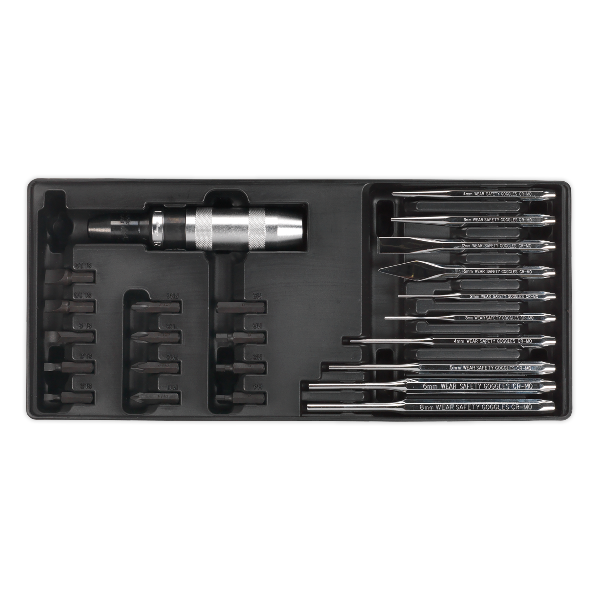 Sealey TBT18 Premier Punch & Impact Driver Set with Tool Tray 25pc