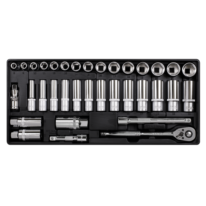 Sealey TBT20 Premier Socket Set with Tool Tray 3/8"Sq Drive 35pc - additional view 2