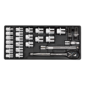 Sealey TBT21 Premier Socket Set with Tool Tray 1/2"Sq Drive 26pc - additional view 2