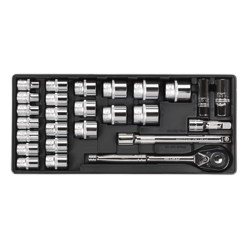 Sealey TBT21 Premier Socket Set with Tool Tray 1/2"Sq Drive 26pc - additional view 2