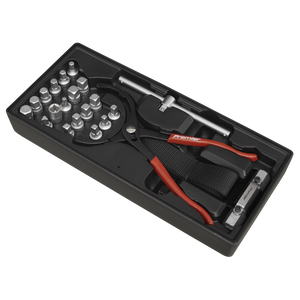Sealey TBT28 Premier Oil Filter Wrench, Pliers & Drain Key Set with Tool Tray 21pc - additional view 2