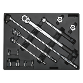 Sealey TBT32 Premier Ratchet, Torque Wrench, Breaker Bar & Socket Adaptor Set with Tool Tray 13pc