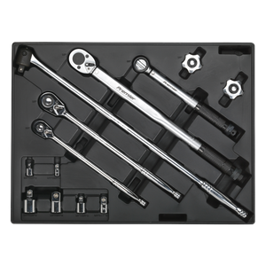 Sealey TBT32 Premier Ratchet, Torque Wrench, Breaker Bar & Socket Adaptor Set with Tool Tray 13pc
