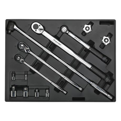 Sealey TBT32 Premier Ratchet, Torque Wrench, Breaker Bar & Socket Adaptor Set with Tool Tray 13pc