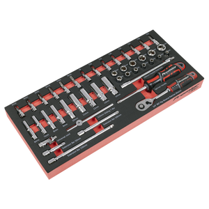 Sealey TBT40 Premier Socket Set with Tool Tray 1/4"Sq Drive 44pc
