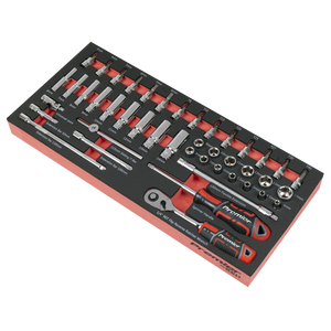 Sealey TBT40 Premier Socket Set with Tool Tray 1/4"Sq Drive 44pc - additional view 2