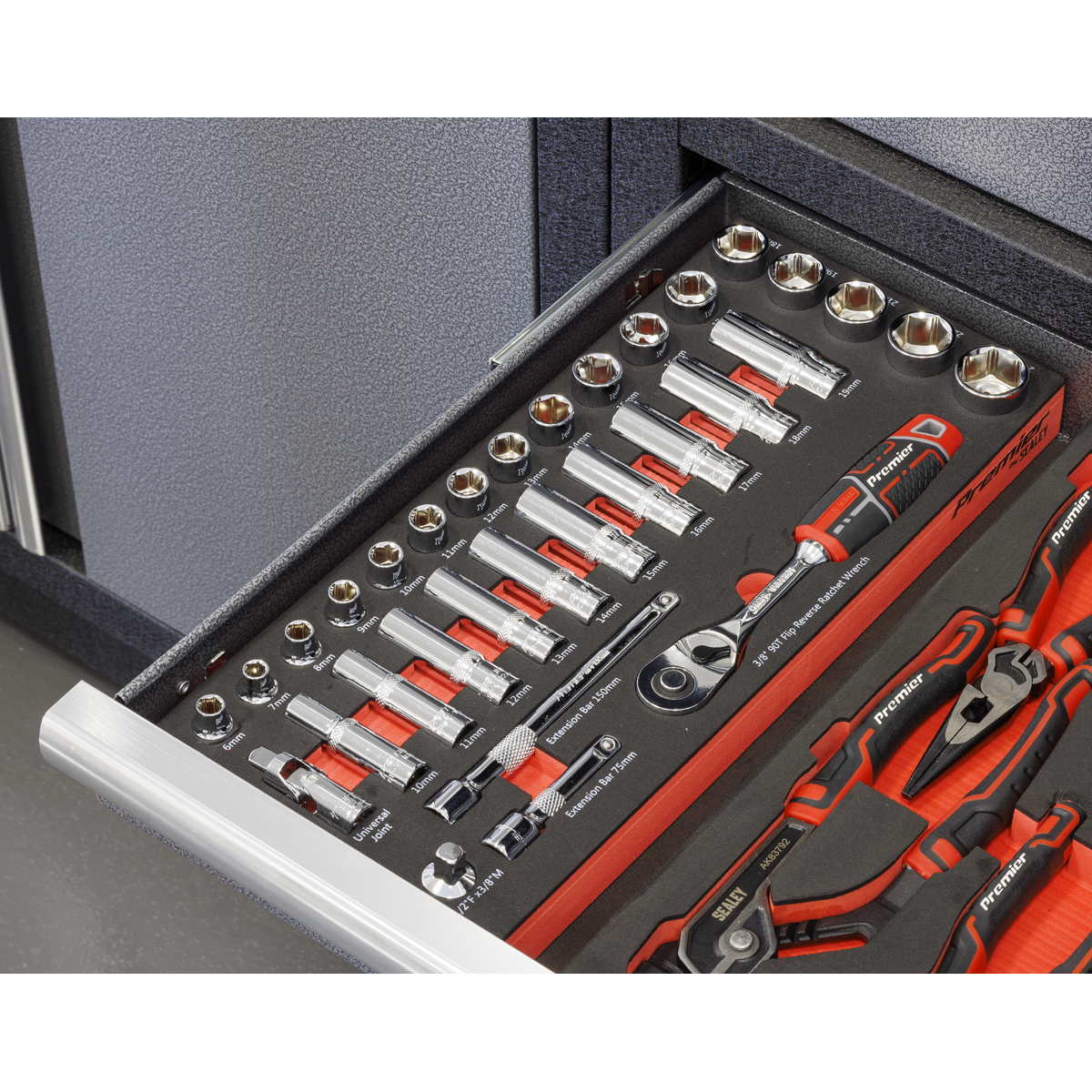 Sealey TBT41 Premier Socket Set with Tool Tray 3/8"Sq Drive 32pc - additional view 5
