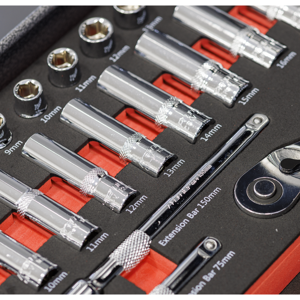 Sealey TBT41 Premier Socket Set with Tool Tray 3/8"Sq Drive 32pc - additional view 9