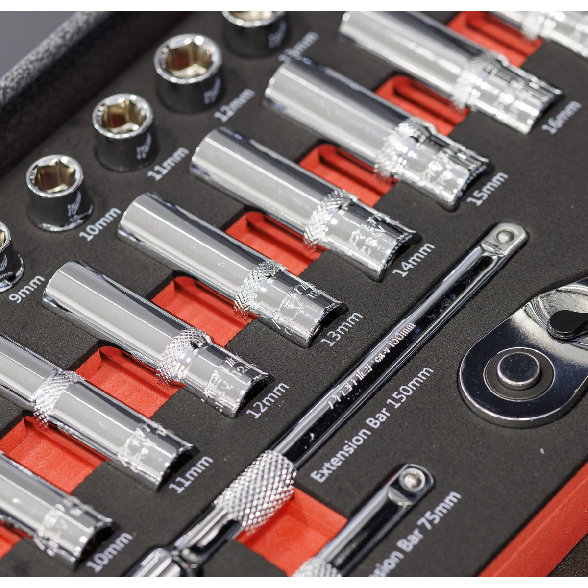 Sealey TBT41 Premier Socket Set with Tool Tray 3/8"Sq Drive 32pc - additional view 9