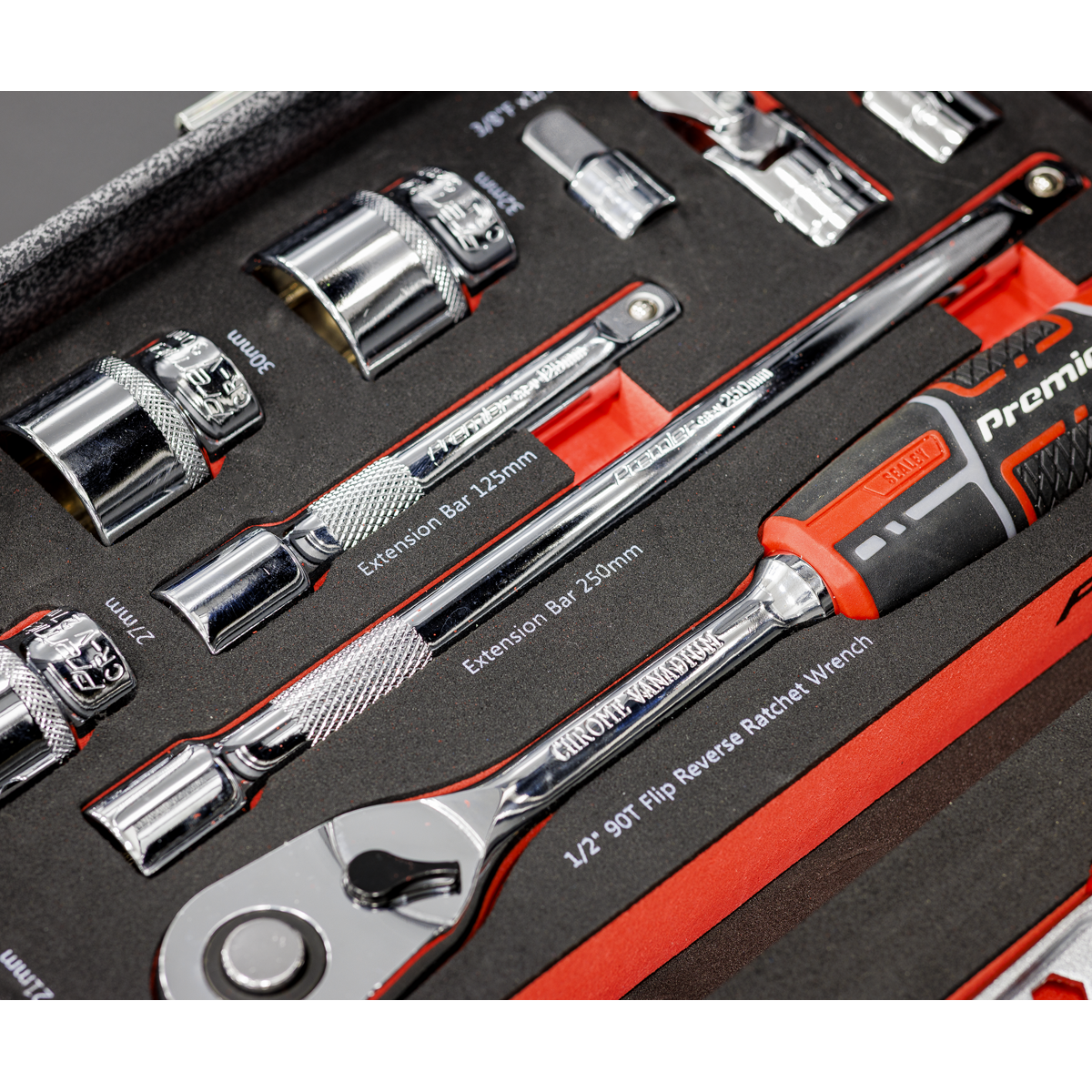 Sealey TBT42 Premier Socket Set with Tool Tray 1/2"Sq Drive 22pc - additional view 8