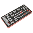 Sealey TBT42 Premier Socket Set with Tool Tray 1/2"Sq Drive 22pc