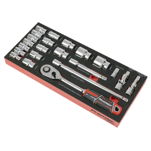 Sealey TBT42 Premier Socket Set with Tool Tray 1/2"Sq Drive 22pc - additional view 2